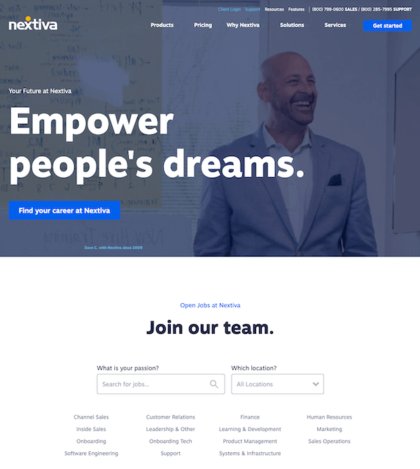 Nextiva Careers page